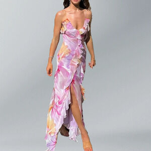 ZARA Summer French Style Spaghetti Strap Long Dress for Beach Vacation Travel